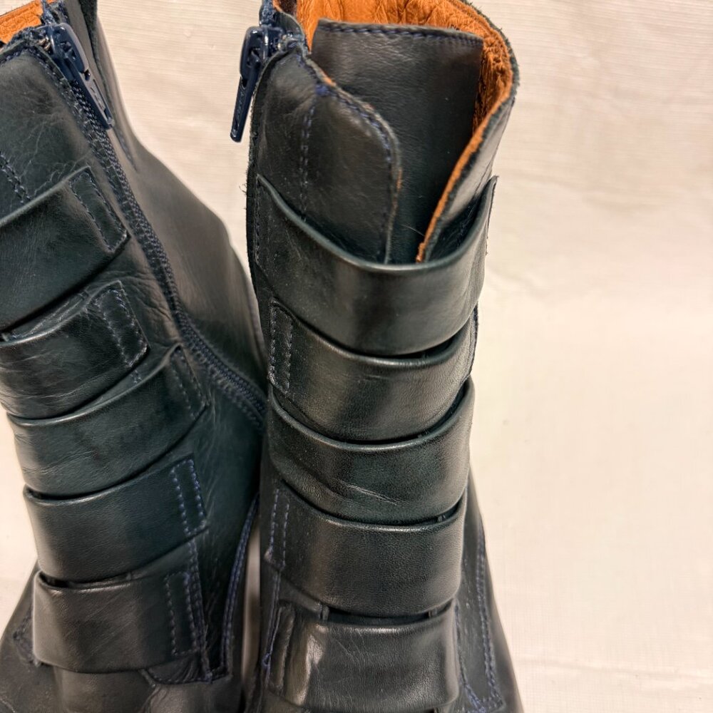 Miz Mooz Leighton Ocean Leather Strapped Ankle Boots - Size EU 37 - Picture 3 of 9